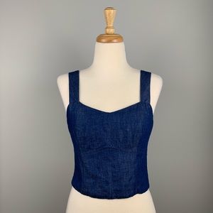 Zara Denim Couture Crop Top
